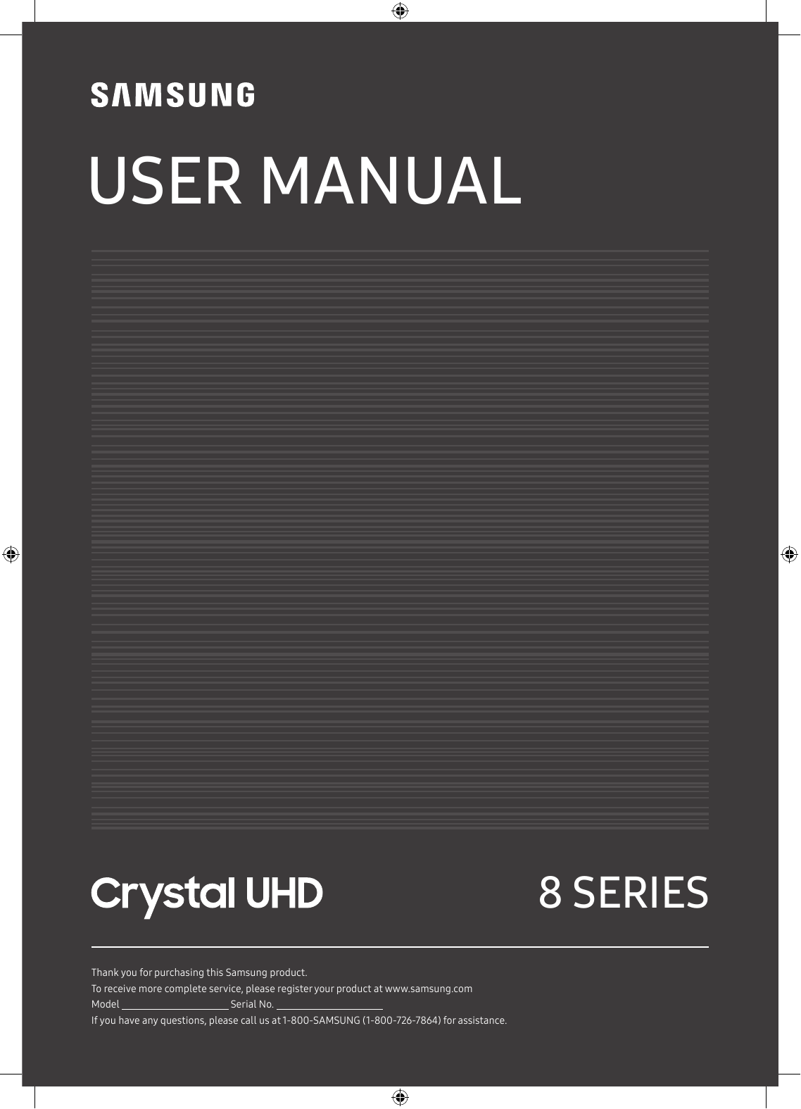 Samsung 75" 2020 TU8000 Smart 4K UHD TV User manual | Manualzz