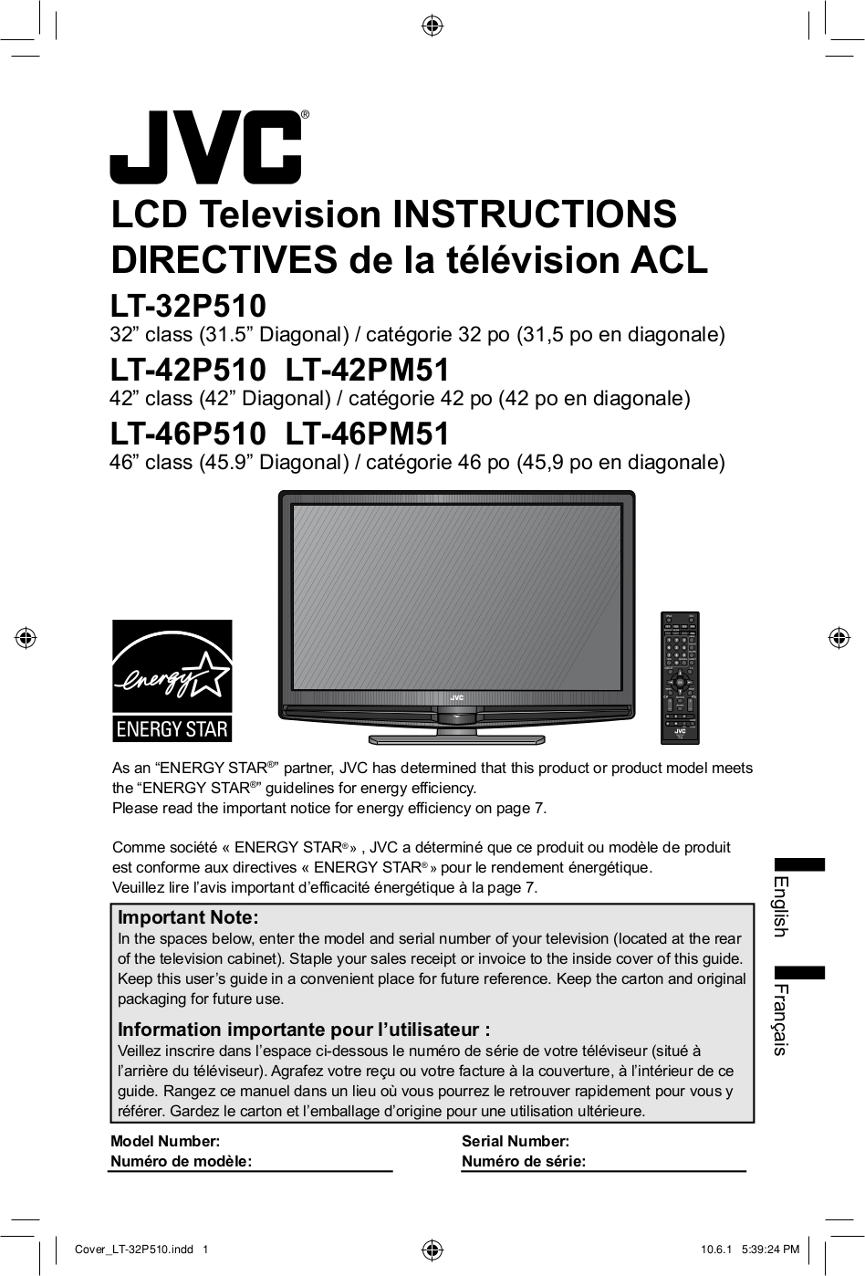 Download free pdf for JVC LT-32A61 TV manual