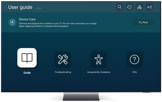 Use the Samsung TV ‘User guide’ | Samsung India