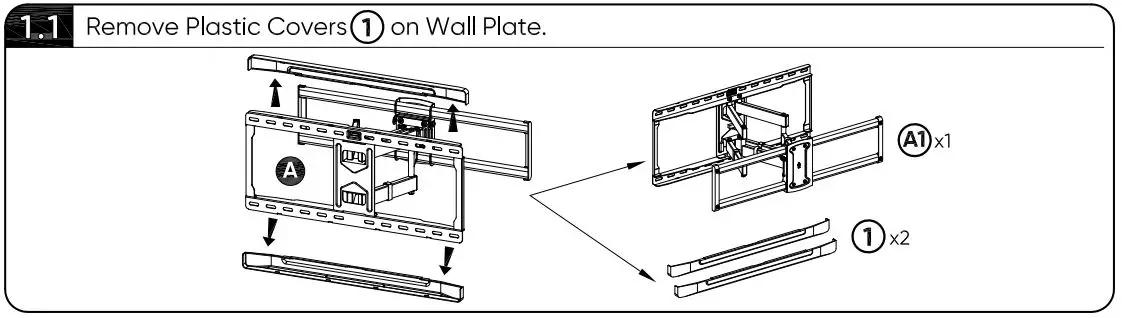 onn 100027961 50-Inch Full Motion TV Wall Mount User Guide